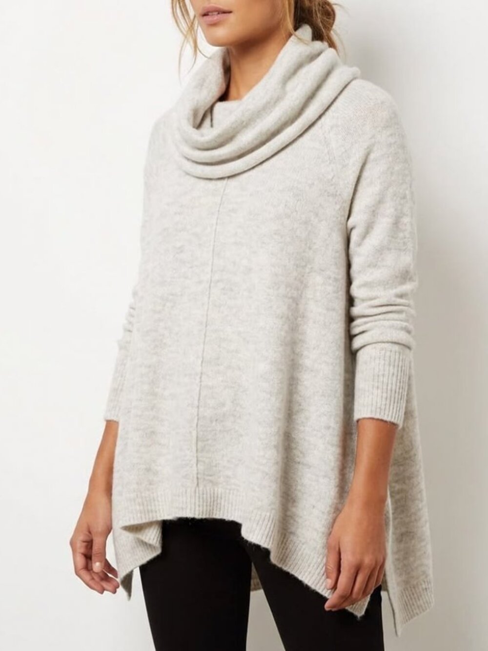 Jessica Simpson Cowl Neck Sweater Heather Alpaca Blend Pullover Size 2X